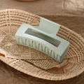 Minimalist matte mint green square hair claw clip for women's high ponytail hairstyles - 8.5cm Grey Green