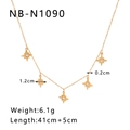 Detailansicht der 18k vergoldeten Stern-Halskette mit Maßen und Gewichtsspezifikationen - Achtzackiger Stern Goldener Stil (NB-N1090) / 18K Gold