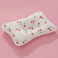 Cuscino ergonomico per neonati in cotone traspirante con stampa di ciliegie rosse - Ciliegia (Bordo Bordato)