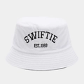 Weißer Cord-Anglerhut mit Swiftie 1989 Stickerei für modischen Winter-Style - Weiß