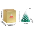 Duftkerze in Weihnachtsbaumform mit Farbverlauf in goldener Geschenkbox und Maßen - Baumförmig Farbverlauf Grün / Grün
