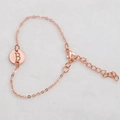 Rose gold hollow round bracelet featuring a letter B pendant and adjustable lobster clasp - Rose Gold B
