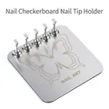 Magnetischer Nagellack-Präsentationsständer mit Metallbasis und Schmetterlingsmuster - Silberner Quadratischer Schmetterling / Inklusive 5 Halter