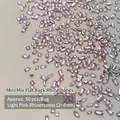 Flatback light pink zircon mix for nail art with various shapes about 50 pieces - Pink Mini Flatback Zircon
