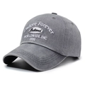 Casquette vintage en coton gris délavé avec broderie 1991 blanche et finition usée - Réglable / Gris