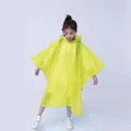 Waterproof children's EVA rain poncho in bright lime yellow with a white drawstring hood - Kids One Size / Yellow Poncho (Kids)