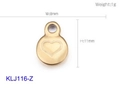 Colgante de corazón de acero de titanio dorado KLJ116-Z, accesorio redondo de 8mm - Dorado (KLJ116-Z)
