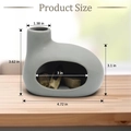 Grey ceramic Palo Santo holder with dimensions 4.72 by 3.62 inches for incense burning - Grey Small House