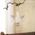 Transparent acrylic 3D snowflake pendant with silver glitter for Christmas tree decor - 3D Snowflake WL2022-63 (15cm)