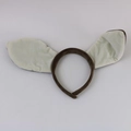 Plush brown monkey ears headband with soft beige inner lining for cosplay and parties - Dog Ear Headband