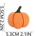 Detail showing pumpkin embroidery patch dimensions 5.5cm x 5.3cm for Halloween decor - No.21 (Large)