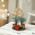 Golden Christmas tree candle holder with reindeer silhouettes and pine cone decor - Double Deer Christmas Tree Single Ornament