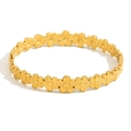 18K gold plated stainless steel daisy flower chain bracelet for women with matte finish - Daisy Flower Style / Gold