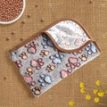 Gray coral fleece pet blanket with colorful paw prints and warm brown edging - 60*40cm / Brown Paw Print