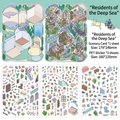 Set d'autocollants DIY Scène Sous-Marine avec décalcomanies PET et carte décor - Résidents de la Mer