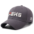 Casquette de baseball gris foncé avec logo fbxs brodé en 3D style streetwear décontracté - Réglable / Gris