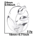 Specifiche dimensionali del ciondolo a tulipano con altezza 24mm e larghezza 18mm - Ciondolo Tulipano / Color Acciaio