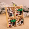 Set di ciondoli natalizi in legno in confezione regalo con corda di iuta e perline bianche - Stile Auto (Q-G33)