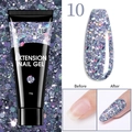 LILY'CUTE extension nail gel in shade 10 featuring blue-purple shimmer finish 15g tube - 10-Purple Glitter