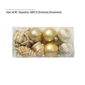 20pcs 6cm gold Christmas ornament set with glitter balls, pinecones and houses - 6cm Gold Asfzm (20 Pieces)