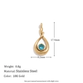 Pendente a goccia in acciaio inossidabile placcato oro 18K con zirconia blu centrale - Zirconia Goccia d'Acqua Lacrime d'Angelo (5557194450820) / Oro Blu