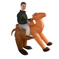 Funny inflatable camel costume for adults in bright orange polyester for Halloween party - Riding Camels / One Size