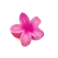 Pink gradient Plumeria flower hair claw clip with glossy finish for elegant styling - Rose Red [6cm Medium]