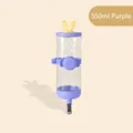 Purple 550ml hanging pet water bottle with rabbit ear design and stainless steel nozzle - Bunny Small 550ml / Purple