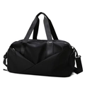 Grand sac de voyage noir avec séparation sec-humide et bandoulière réglable sport - S / Noir