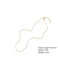 18K gold plated box chain necklace for men with lobster clasp, 1mm width, 46+4cm length - Gold Box Chain Necklace(AB1201-5)