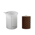 7.8x9.3cm cylindrical diamond pattern silicone mold and finished brown textured candle - Diamond Texture Cylinder