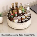 Organizer girevole per spezie in bianco crema con vassoio di diametro 28cm - Grande (Diametro 28cm) / 2 Pezzi/Set / Bianco Crema