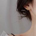 Minimalist 12mm golden geometric hoop earrings for women in a classic round style - 12mm - Gold Earrings