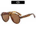 Occhiali da sole aviator moderni con montatura tartarugata lucida e lenti marroni - Montatura Leopardata / Lenti Tè