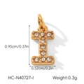 Vue détaillée du pendentif lettre I en or avec zircones, taille 0,95cm sur 0,52cm - Lettre I (HC-N40727-I)