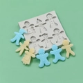 Moule de Noël en silicone bonhomme de neige et pain d'épices à 6 cavités pour gâteaux - 6 Cavités Bonhomme de Pain d'Épices (587) / Gris