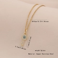 Collana in acciaio inossidabile dorato con pendente chiave occhio blu e cristalli - Stile Chiave d'Oro (9#)