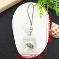 Resin goldfish water bag keychain pendant in orange color with 9.1cm size detail - Phone Lanyard / Blue Yellow Fish Phone Strap
