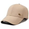 Men's khaki baseball cap with a textured square grid pattern and metal logo - Adjustable / Khaki
