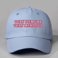 Adjustable light blue baseball cap with pink Very Demure Very Mindful embroidery - Sky Blue