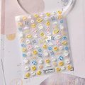 3D embossed pool duck nail art sticker TS-2591 with yellow ducklings and pool motifs - New Embossed Pool Duck Style (TS-2591)
