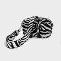 Borsa a tracolla con motivo zebrato bianco e nero e ampia tracolla regolabile in pelle PU - Zebra Print