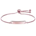 Roségoldenes Edelstahl-Stabarmband mit verstellbarer Box-Kette und Schiebeverschluss - Verstellbarer Gravurstil / Roségold