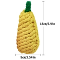 Corn-shaped yellow and green woven cotton rope chew toy for dogs, size 15cm by 9cm - Knot Yellow Pear Toy