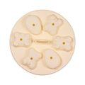 Beige bear and rabbit shaped silicone mold with 6 cavities for baby food supplements - 3D Stereo Rice Cake / Beige