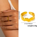 Minimalist gold titanium steel open ring with 0.6cm width shown in variant view - Gold 14-3