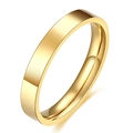 Minimalist 3mm polished gold stainless steel ring with a sleek glossy finish for couples - US 3 / Gold