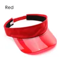 Roter Sonnenhut oben offen mit lichtdurchlässigem PVC-Visier und Polyester-Stirnband - Rot