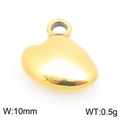 Golden heart-shaped stainless steel pendant charm, width 10mm and weight 0.5g - Gold Heart (KLJ9981-Z)