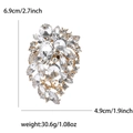 Exquisite gold-plated cluster rhinestone brooch featuring clear marquise and pear crystals - Gold